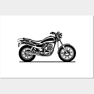 Nighthawk 650 Motorcycle Sketch Art Posters and Art